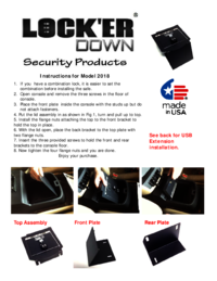 Voir le document Locker-down Model LD 2018 Manuel d'utilisateur