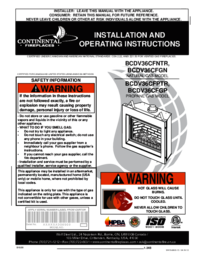 Voir le document Continental Fireplaces BCDV36CFGN Instructions d'exploitation